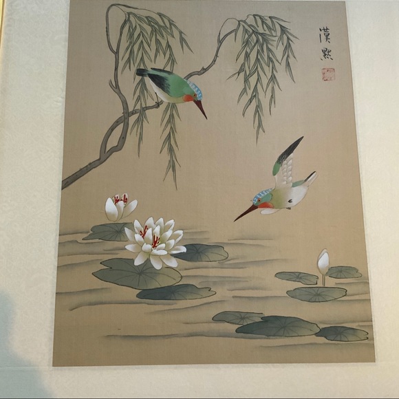 SOLD Stunning Original Silk Paintings Framed and Signed - Picture 4 of 8